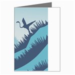 Swan Flying Bird Wings Waves Grass Greeting Card