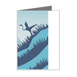 Swan Flying Bird Wings Waves Grass Mini Greeting Card