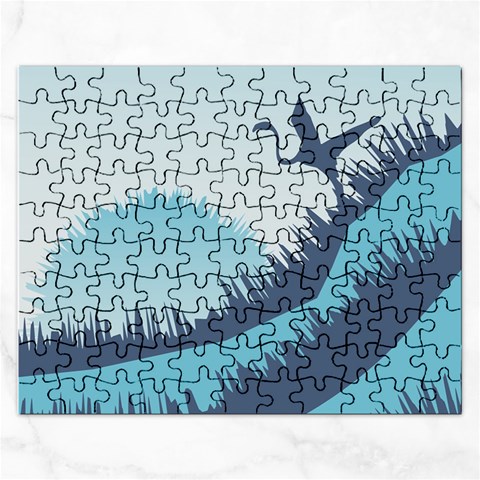 Swan Flying Bird Wings Waves Grass Rectangular Jigsaw Puzzl from ArtsNow.com Front