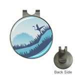 Swan Flying Bird Wings Waves Grass Hat Clips with Golf Markers