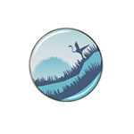 Swan Flying Bird Wings Waves Grass Hat Clip Ball Marker