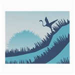Swan Flying Bird Wings Waves Grass Small Glasses Cloth