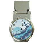 Swan Flying Bird Wings Waves Grass Money Clip Watches