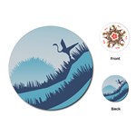 Swan Flying Bird Wings Waves Grass Playing Cards Single Design (Round)
