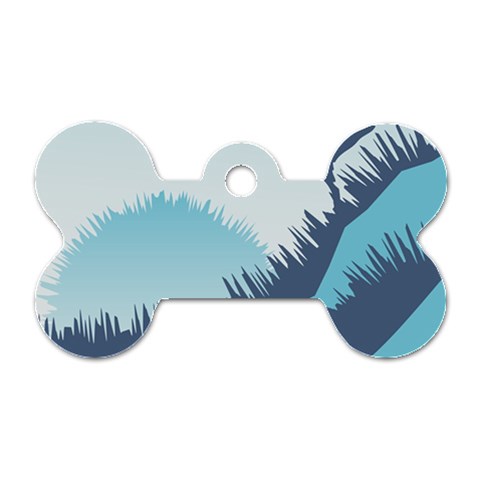 Swan Flying Bird Wings Waves Grass Dog Tag Bone (Two Sides) from ArtsNow.com Front