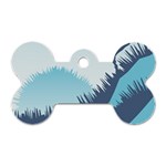 Swan Flying Bird Wings Waves Grass Dog Tag Bone (Two Sides)