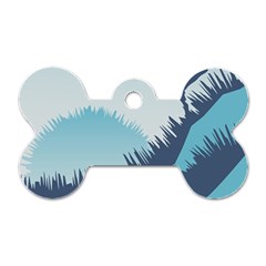 Swan Flying Bird Wings Waves Grass Dog Tag Bone (Two Sides) from ArtsNow.com Back