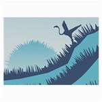 Swan Flying Bird Wings Waves Grass Large Glasses Cloth