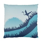 Swan Flying Bird Wings Waves Grass Standard Cushion Case (One Side)