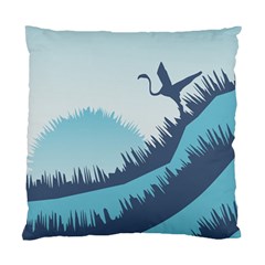 Swan Flying Bird Wings Waves Grass Standard Cushion Case (Two Sides) from ArtsNow.com Back