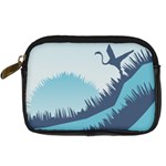 Swan Flying Bird Wings Waves Grass Digital Camera Leather Case