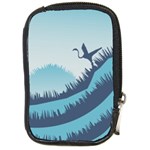 Swan Flying Bird Wings Waves Grass Compact Camera Leather Case