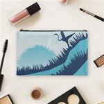 Swan Flying Bird Wings Waves Grass Cosmetic Bag (Medium)