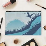 Swan Flying Bird Wings Waves Grass Cosmetic Bag (Large)