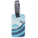 Swan Flying Bird Wings Waves Grass Luggage Tag (two sides)