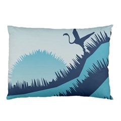 Swan Flying Bird Wings Waves Grass Pillow Case (Two Sides) from ArtsNow.com Front