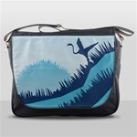 Swan Flying Bird Wings Waves Grass Messenger Bag