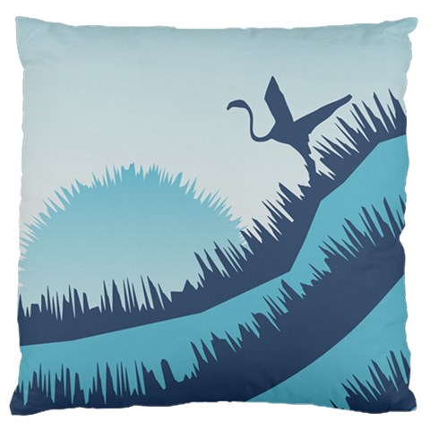 Swan Flying Bird Wings Waves Grass Large Cushion Case (One Side) from ArtsNow.com Front