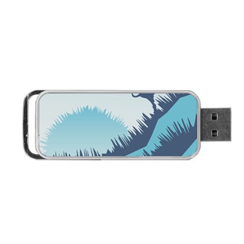 Swan Flying Bird Wings Waves Grass Portable USB Flash (Two Sides) from ArtsNow.com Front