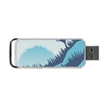 Swan Flying Bird Wings Waves Grass Portable USB Flash (Two Sides)
