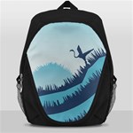 Swan Flying Bird Wings Waves Grass Backpack Bag