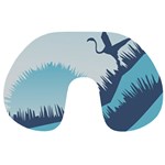 Swan Flying Bird Wings Waves Grass Travel Neck Pillow