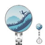 Swan Flying Bird Wings Waves Grass Stainless Steel Nurses Watch