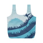 Swan Flying Bird Wings Waves Grass Full Print Recycle Bag (M)