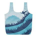 Swan Flying Bird Wings Waves Grass Full Print Recycle Bag (L)