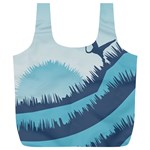 Swan Flying Bird Wings Waves Grass Full Print Recycle Bag (XL)