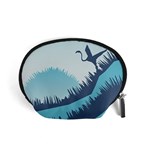 Swan Flying Bird Wings Waves Grass Accessory Pouch (Small)