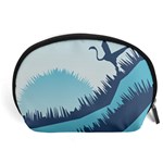 Swan Flying Bird Wings Waves Grass Accessory Pouch (Large)