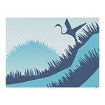 Swan Flying Bird Wings Waves Grass Two Sides Premium Plush Fleece Blanket (Mini)