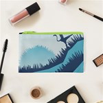 Swan Flying Bird Wings Waves Grass Cosmetic Bag (XS)