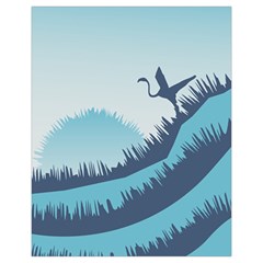Swan Flying Bird Wings Waves Grass Drawstring Pouch (XL) from ArtsNow.com Front