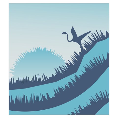 Swan Flying Bird Wings Waves Grass Drawstring Pouch (2XL) from ArtsNow.com Front