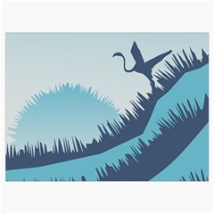 Swan Flying Bird Wings Waves Grass Roll Up Canvas Pencil Holder (L) from ArtsNow.com Front