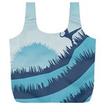 Swan Flying Bird Wings Waves Grass Full Print Recycle Bag (XXXL)