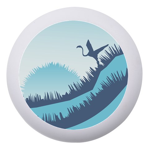 Swan Flying Bird Wings Waves Grass Dento Box with Mirror from ArtsNow.com Front