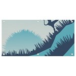 Swan Flying Bird Wings Waves Grass Banner and Sign 4  x 2 
