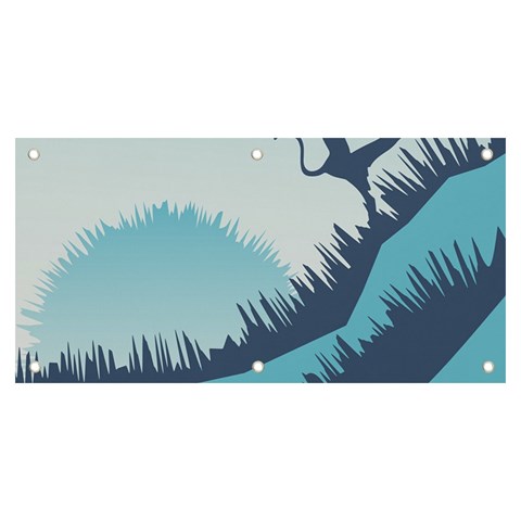 Swan Flying Bird Wings Waves Grass Banner and Sign 6  x 3  from ArtsNow.com Front