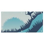 Swan Flying Bird Wings Waves Grass Banner and Sign 6  x 3 