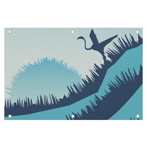 Swan Flying Bird Wings Waves Grass Banner and Sign 6  x 4  from ArtsNow.com Front