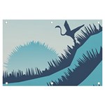 Swan Flying Bird Wings Waves Grass Banner and Sign 6  x 4 