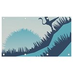 Swan Flying Bird Wings Waves Grass Banner and Sign 7  x 4 