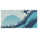 Swan Flying Bird Wings Waves Grass Banner and Sign 8  x 4 
