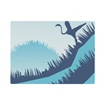 Swan Flying Bird Wings Waves Grass Premium Plush Fleece Blanket (Mini)