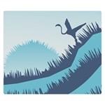 Swan Flying Bird Wings Waves Grass Premium Plush Fleece Blanket (Small)