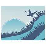 Swan Flying Bird Wings Waves Grass Premium Plush Fleece Blanket (Medium)