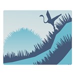 Swan Flying Bird Wings Waves Grass Premium Plush Fleece Blanket (Large)